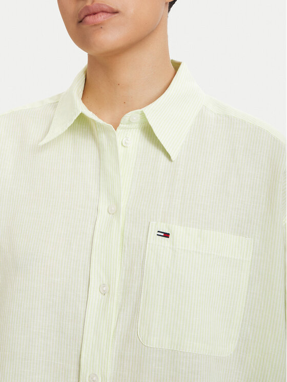 Tommy Jeans Tommy Jeans Srajčna obleka DW0DW22344 Svetlo zelena Relaxed Fit