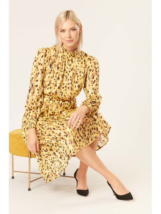 QUIOSQUE QUIOSQUE Sukienka codzienna NEW TIGER DRESS Żółty Regular Fit