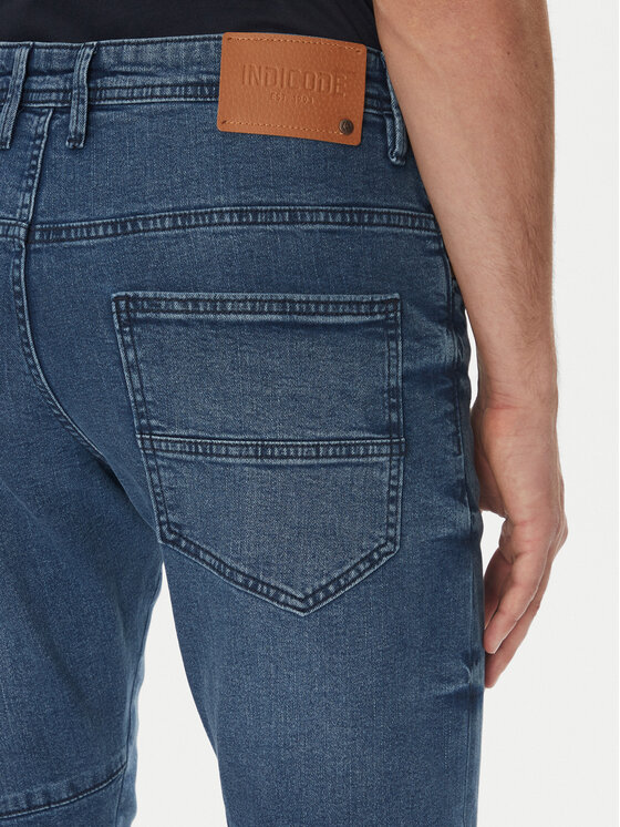 INDICODE INDICODE Džínsové šortky Kem 70-172 Modrá Slim Fit