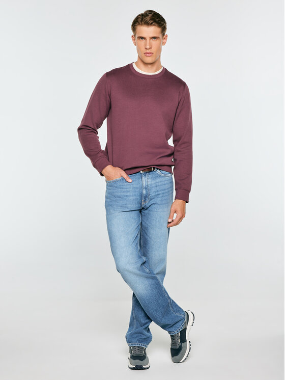 BIG STAR BIG STAR Bluza BREMEN Bordowy Basic Fit