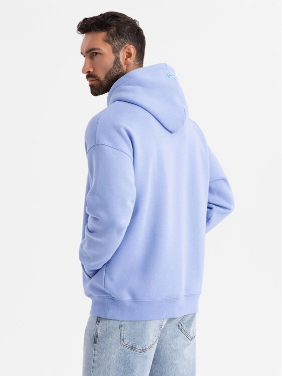 Ombre Ombre Bluza OU-SNBC-0105 Niebieski Regular Fit