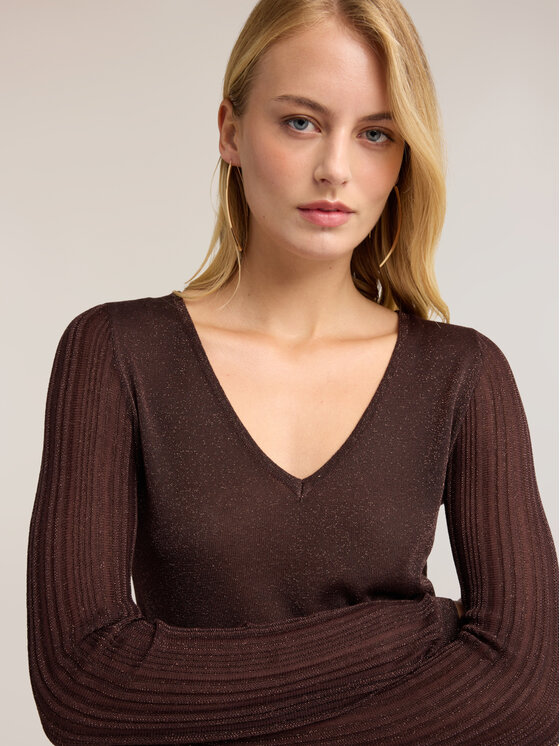 Motivi Motivi Sweter M353W004058N0V2 Brązowy Slim Fit