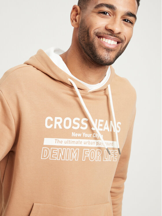 Cross Jeans Cross Jeans Bluza 25435-082 Brązowy Hoodie Fit