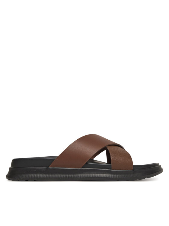 Tommy Hilfiger Şlapi D Density Hilfiger Lth Cc Sand FM0FM05358 Maro