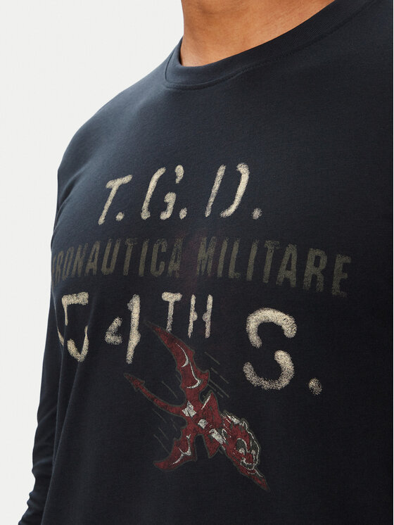 Aeronautica Militare Aeronautica Militare Тениска с дълъг ръкав 262TS2569UJ00641 Тъмносин Regular Fit