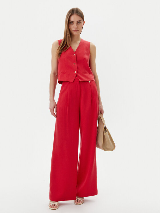 LOLA CASADEMUNT LOLA CASADEMUNT Spodnie palazzo LS2514010 Czerwony Wide Leg