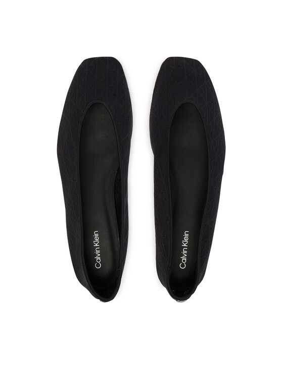 Calvin Klein Calvin Klein Baleríny Square Ballerina Aop Mesh HW0HW02937 Černá