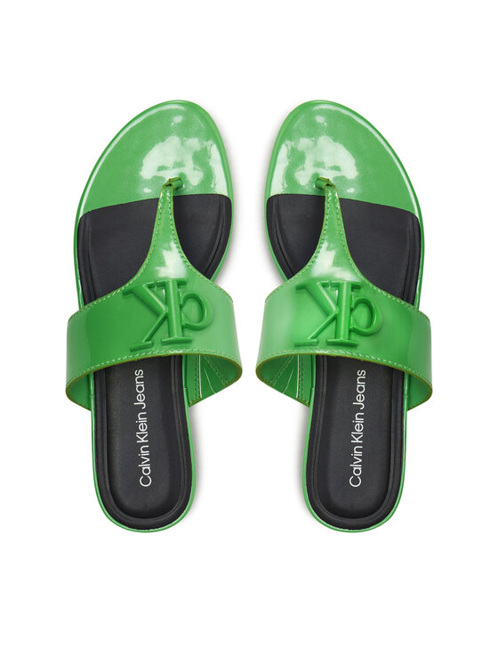 Flip flop Calvin Klein Jeans Flat Sandal Slide Toepost Mg Met YW0YW01342 Verde