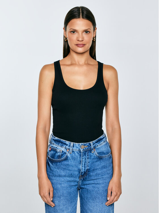 BIG STAR BIG STAR Top ALENA Czarny Slim Fit