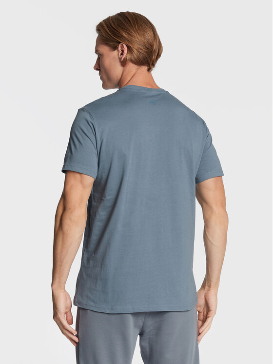 4F 4F T-Shirt H4Z22-TSM035 Niebieski Regular Fit