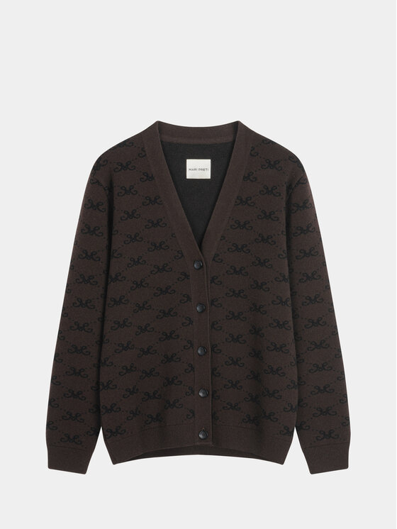 MARI PRETI MARI PRETI Kardigan MONOGRAM M COZY Brązowy Oversize