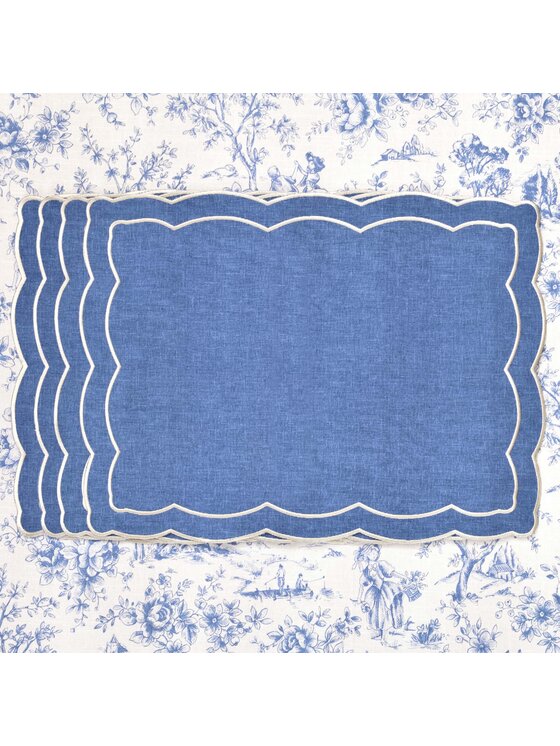 Roseberry Home Roseberry Home Podkładka na stół haftowana Blue Onde Niebieski