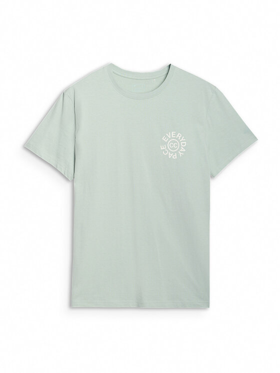 4F 4F T-Shirt A NEW ROAD AHEAD Turkusowy Regular Fit