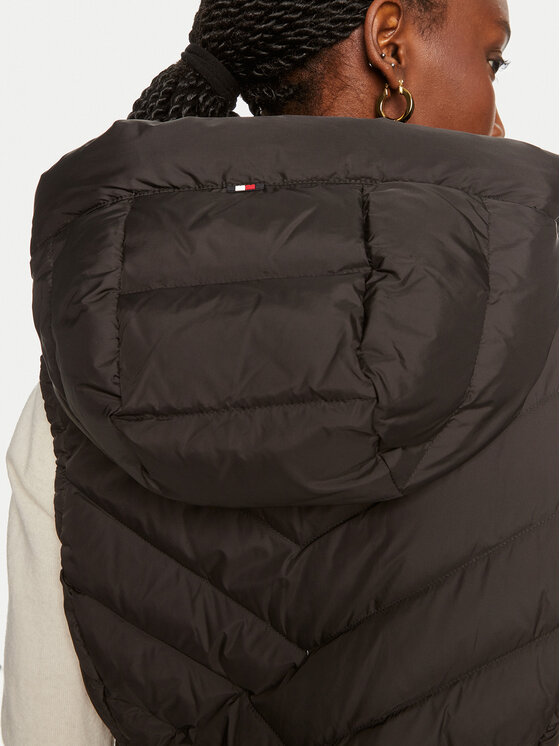 Tommy Hilfiger Tommy Hilfiger Αμάνικο Μπουφάν Chevron WW0WW42624 Μαύρο Regular Fit