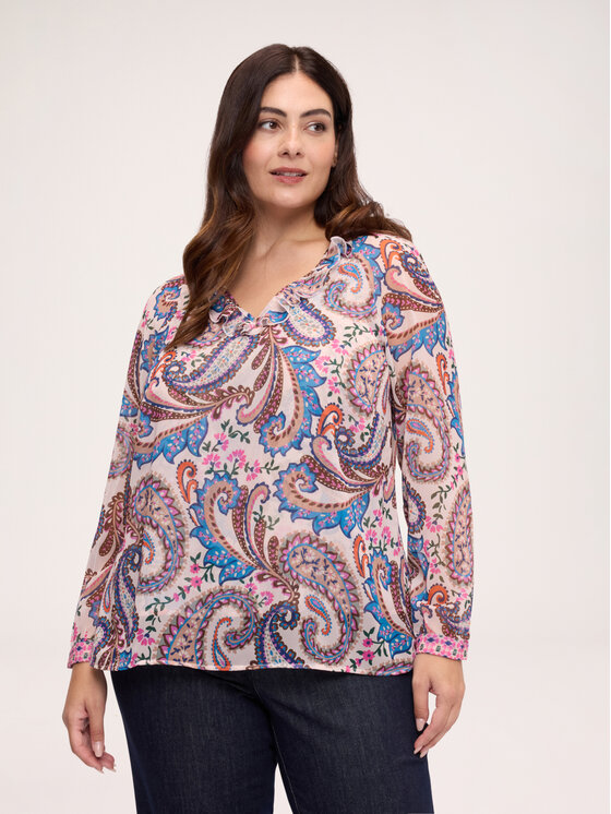 Fiorella Rubino Fiorella Rubino Bluzka 2153T002541N0R2 Kremowy Regular Fit