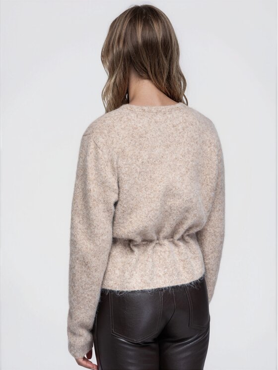 Ombre Ombre Sweter OW-SW-E0068 Beżowy Regular Fit
