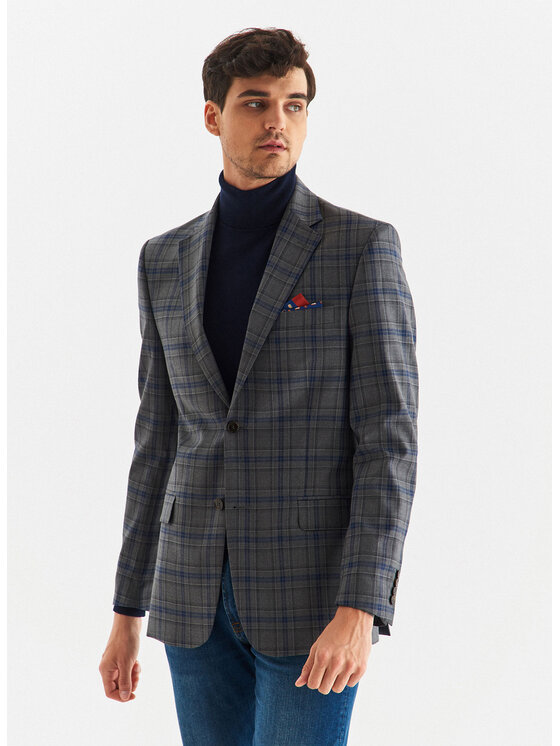 Pako Lorente Pako Lorente Marynarka P22WP-3G-033 Szary Slim Fit