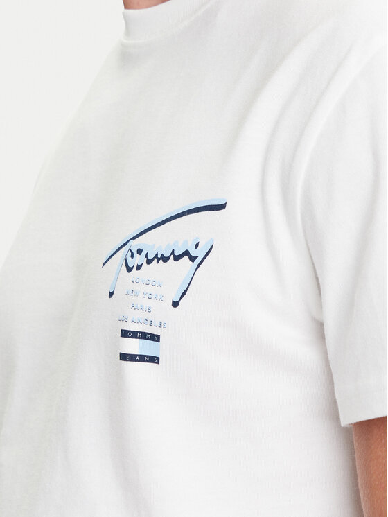 Tommy Jeans Tommy Jeans T-krekls Signature City DM0DM21934 Balts Regular Fit