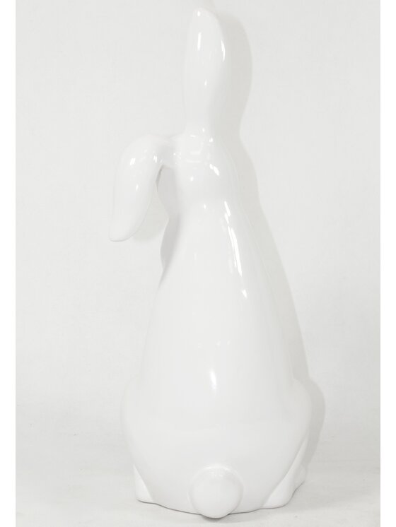 MIAhome MIAhome Figurka siedzący biały królik z klapniętym uszkiem 33x12x16 cm Biały