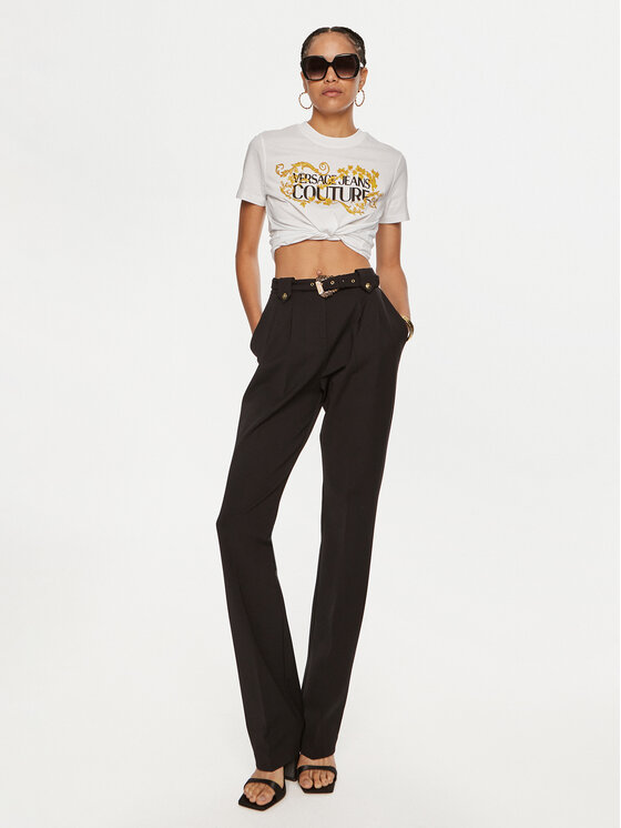 Versace Jeans Couture Versace Jeans Couture Marškinėliai 77HAHE05 CJ00E Balta Regular Fit