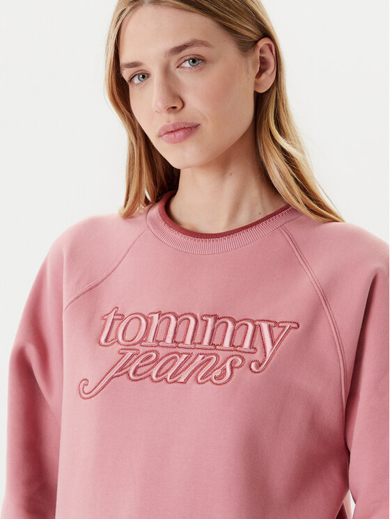 Tommy Jeans Tommy Jeans Bluza Script DW0DW21196 Różowy Regular Fit