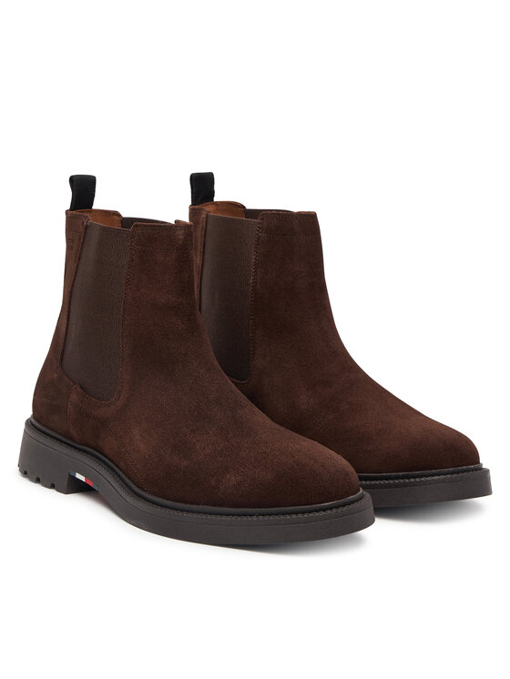 Tommy Hilfiger Tommy Hilfiger Боти тип челси Corporate Casual Suede Chelsea FM0FM05952 Кафяв