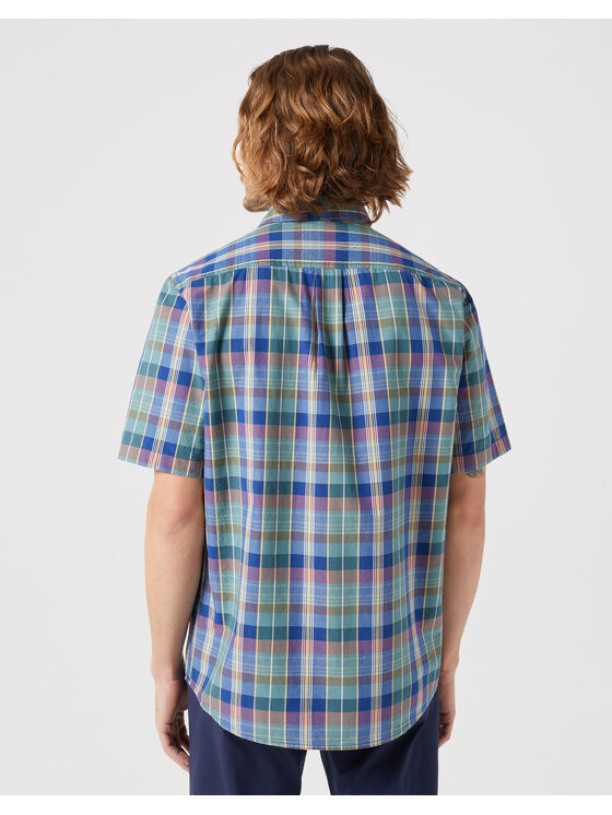 Wrangler Wrangler Camicia WRANGLER SS 1 POCKET SHIRT Blu Regular Fit