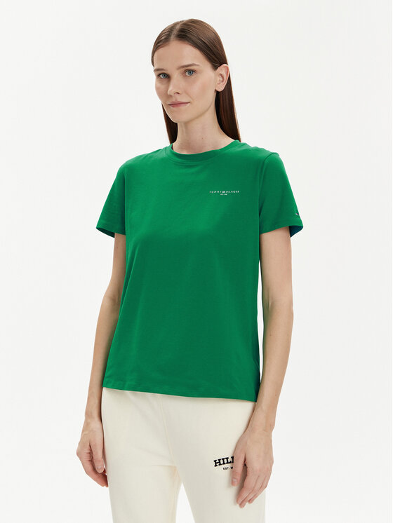 Tommy Hilfiger Tommy Hilfiger Тишърт 1985 WW0WW37877 Зелен Regular Fit