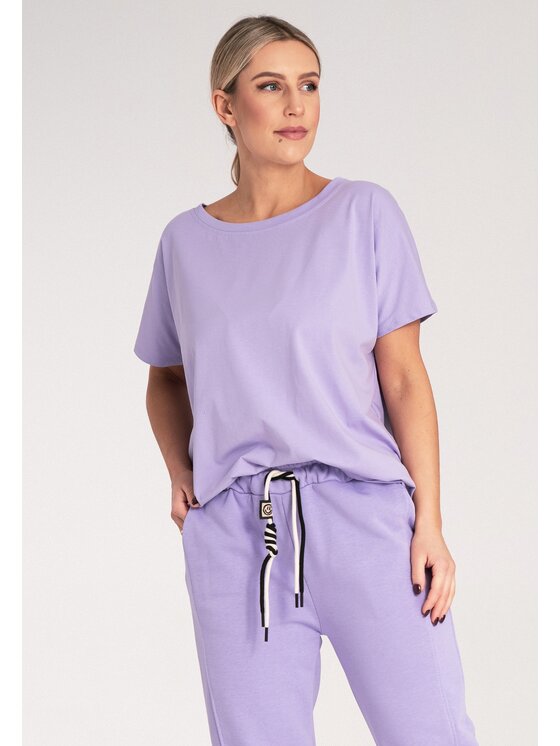 FIGL FIGL Tričko M1164 Fialová Regular Fit