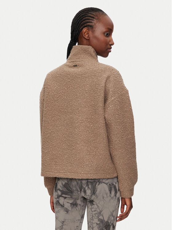Athlecia Athlecia Bluza Florrie W Sherpa Half zip EA243308 Brązowy Regular Fit