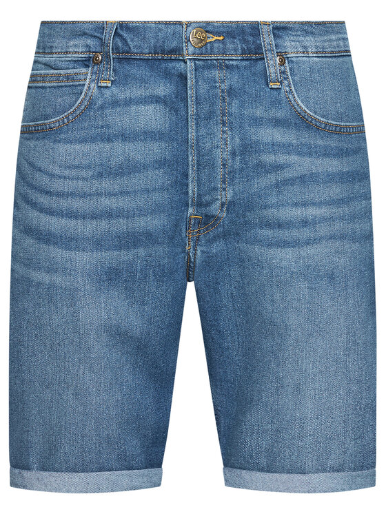 Lee Lee Szorty jeansowe 5 Pocket L73EMGTP 112120490 Niebieski Regular Fit