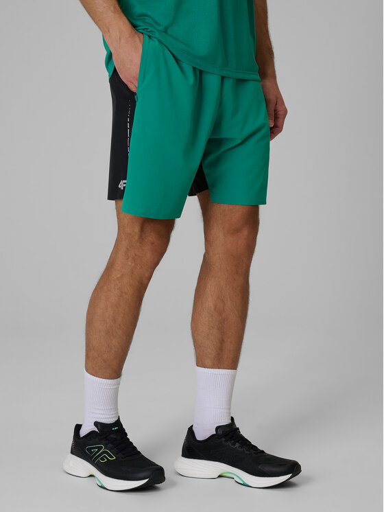 4F 4F Szorty sportowe RUNNING Zielony Regular Fit
