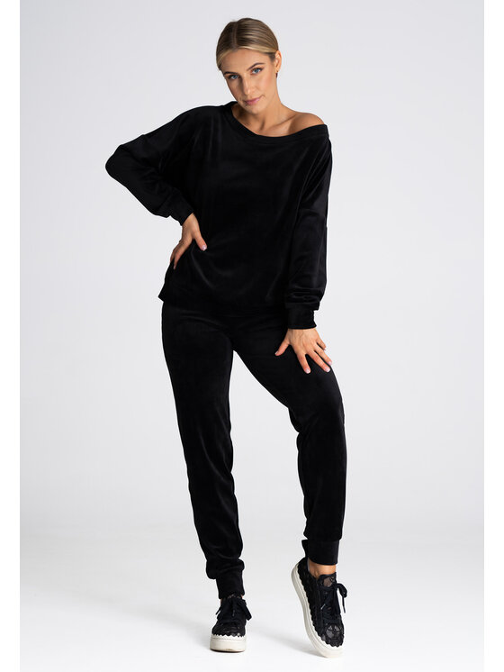 FIGL FIGLFIGL Pantaloni da donna M965 Nero Regular Fit