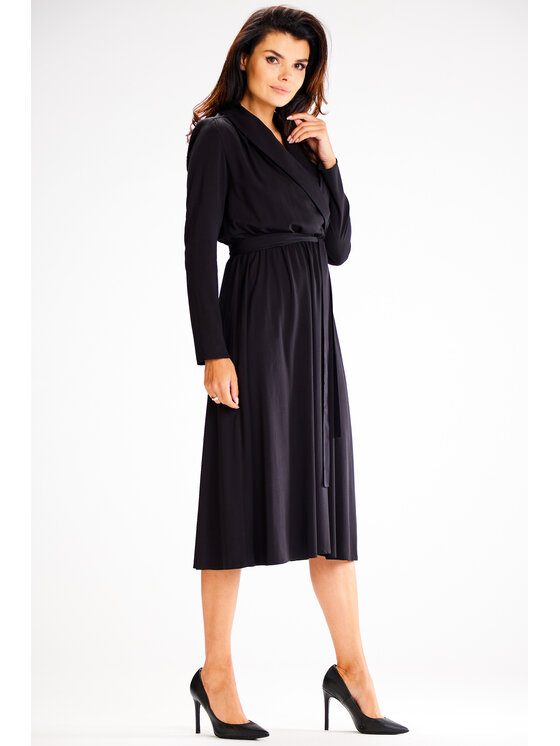 Awama Awama Sukienka letnia A604 Czarny Basic Fit