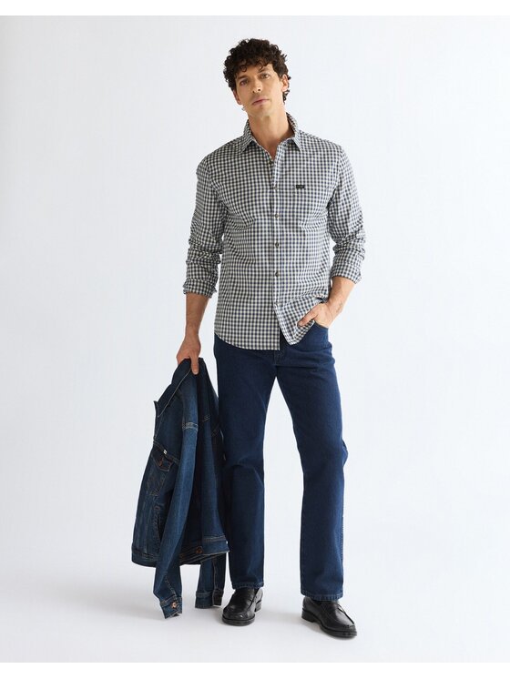 Wrangler Wrangler Koszula 1 PKT SHIRT Niebieski Regular Fit