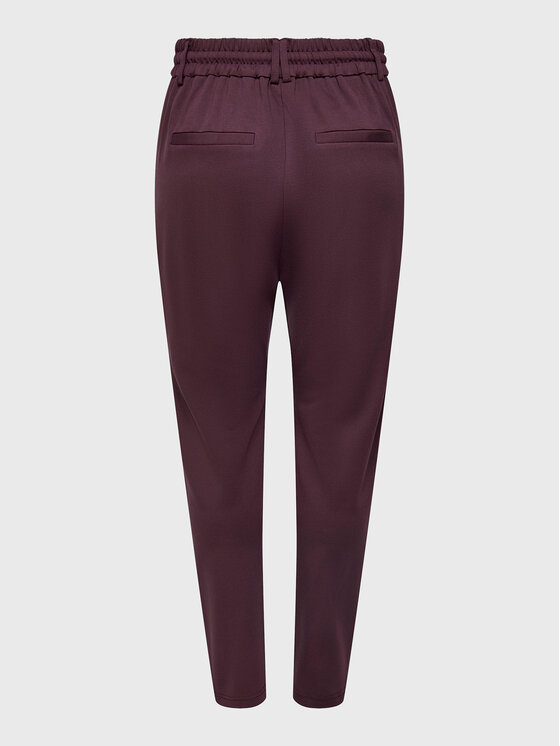 ONLY ONLY Hlače iz tkanine Poptrash 15115847 Bordo rdeča Regular Fit