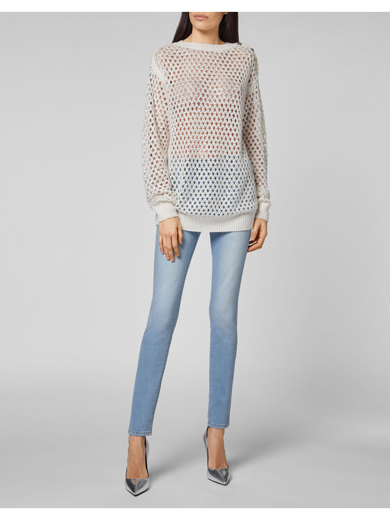 PHILIPP PLEIN PHILIPP PLEIN Sweter 5137 Beżowy Regular Fit