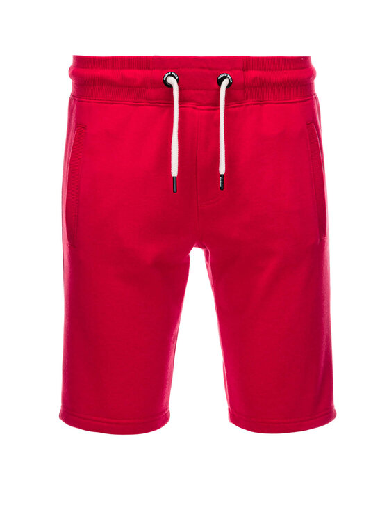 Ombre Ombre Šortky z materiálu OM-SRBS-0109 Červená Regular Fit