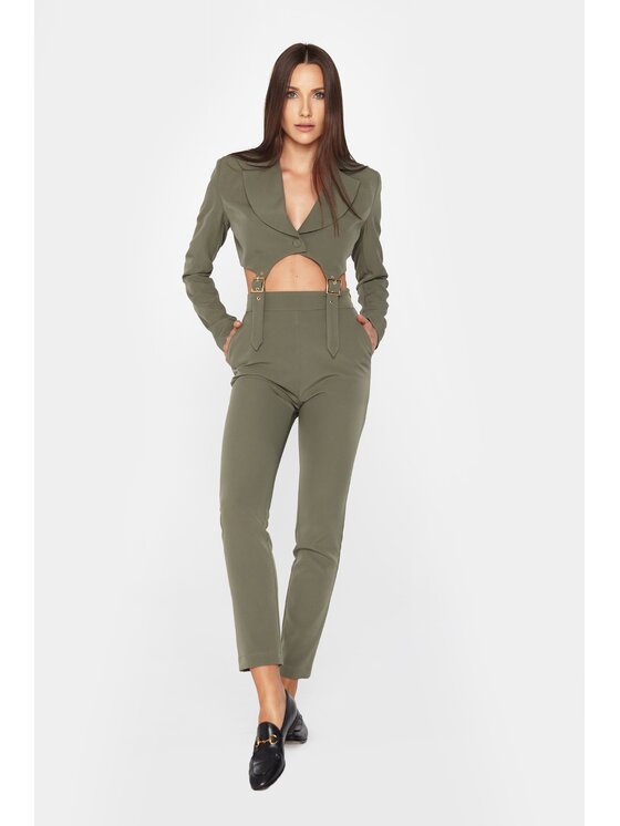 MANDRAGORA MANDRAGORA Marynarka Feminity Zielony Relaxed Fit
