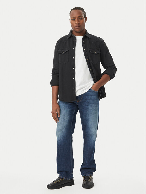 Tommy Jeans Tommy Jeans džinsiniai marškiniai Washed Western DM0DM23518 Juoda Regular Fit