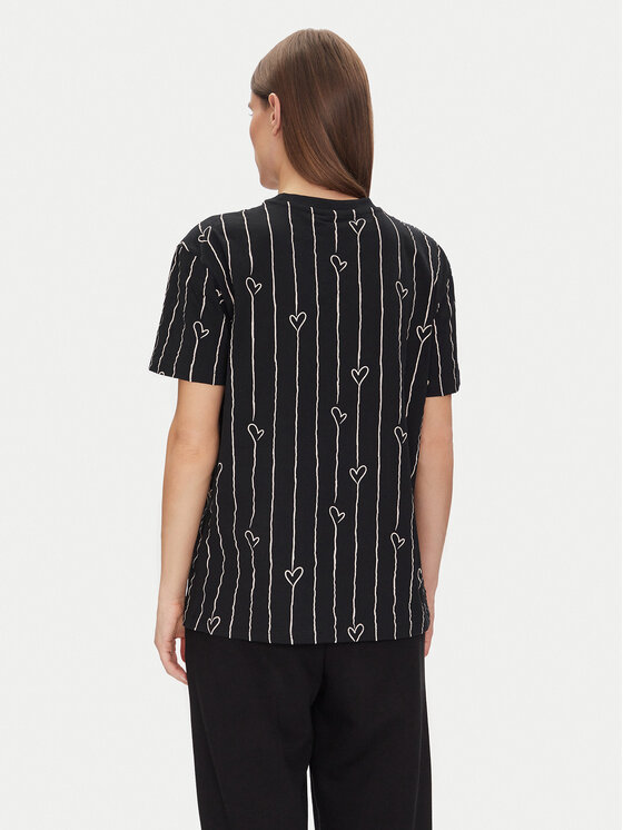 Karl Kani Karl Kani T-shirt Signature Heart Pinstripe Os 61300126 Crna Regular Fit