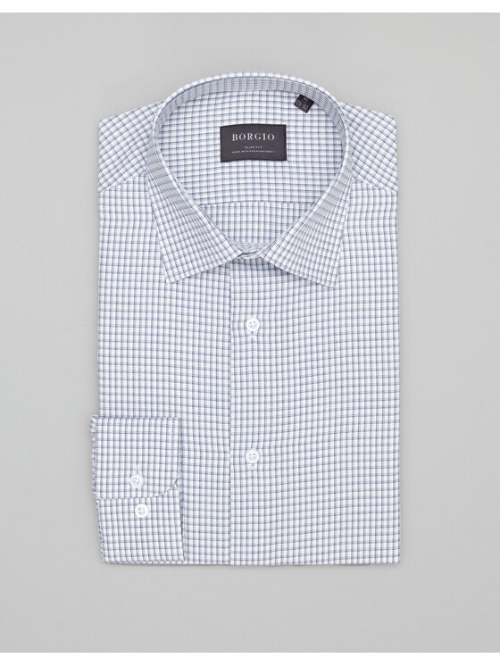 Borgio Borgio Koszula 00454 Granatowy Slim Fit