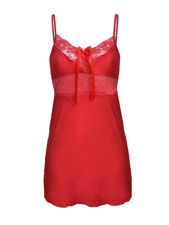 DKaren Lingerie DKaren Lingerie Halka Ines Czerwony Slim Fit