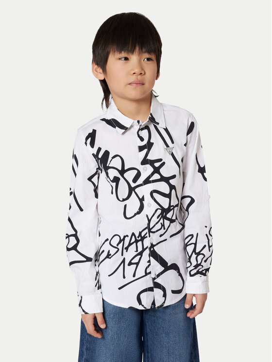 Guess Koszula L5BH00 WE5W0 Biały Regular Fit