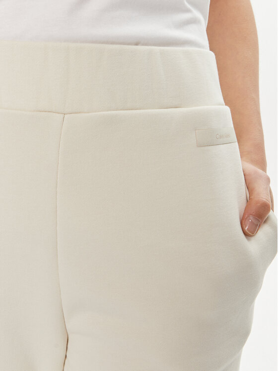 Calvin Klein Calvin Klein Donji dio trenerke Micro Logo K20K206632 Écru Regular Fit