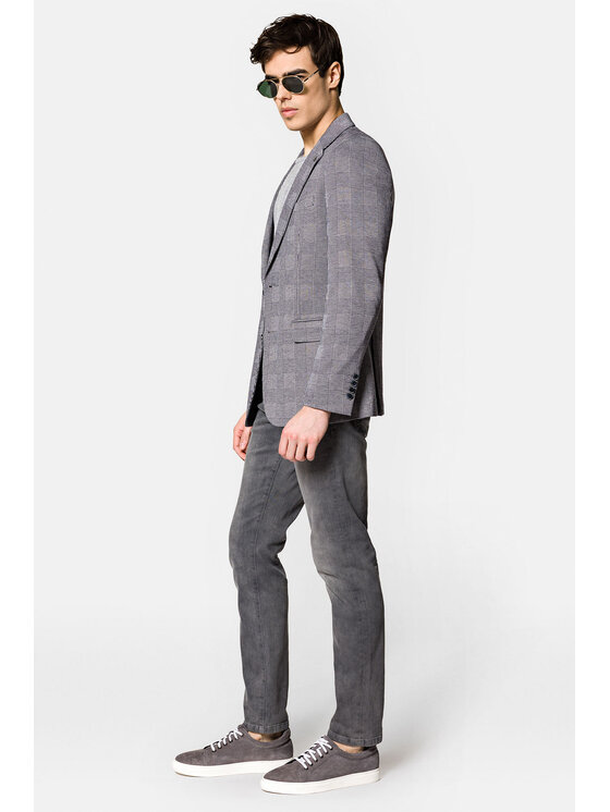 Lancerto Lancerto Marynarka Vicenza MA131123000002 Szary Slim Fit