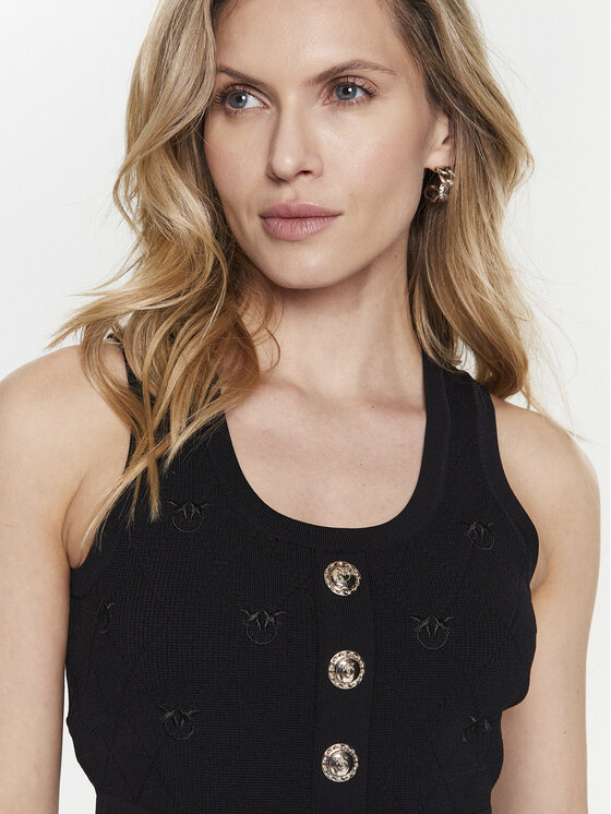 PINKO Pinko Top Lion 100148 A0HW Czarny Slim Fit
