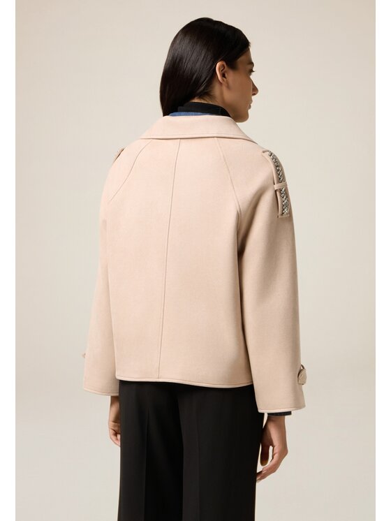 Oltre Oltre Giacca in similpelle R328J000284N022 Écru Regular Fit