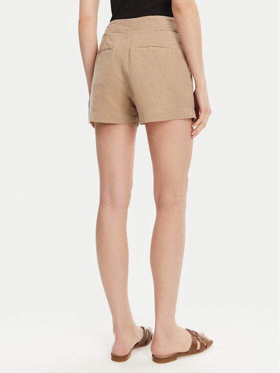 Guess Guess Pantalon scurți din material W5GD1J WG8N0 Bej Relaxed Fit