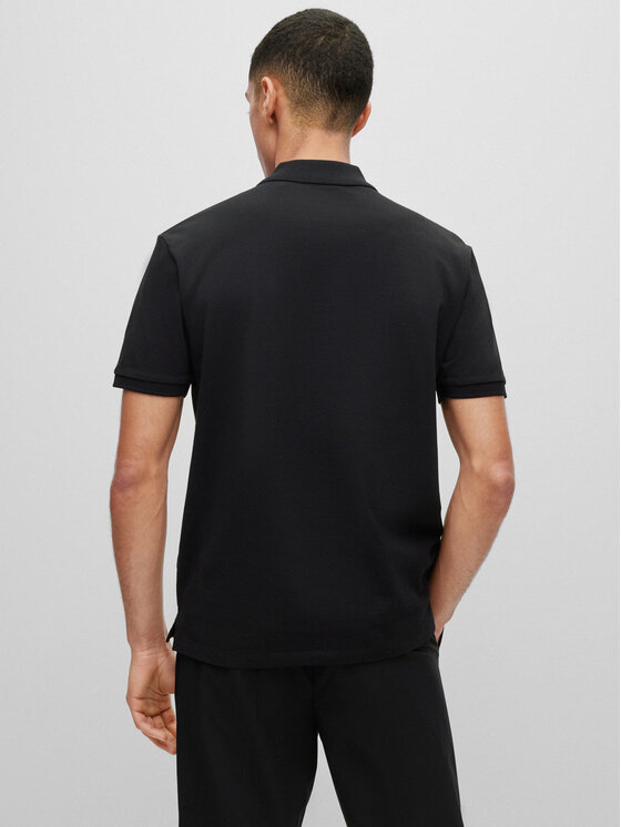 HUGO Hugo Тениска с яка и копчета Donos222 50466182 Черен Regular Fit